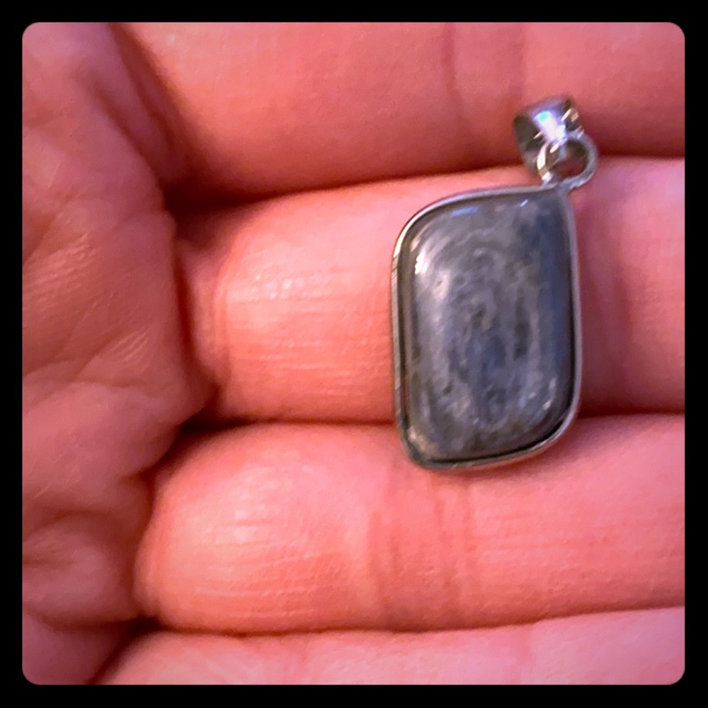 Kyanite pendant, sterling silver. The visionary